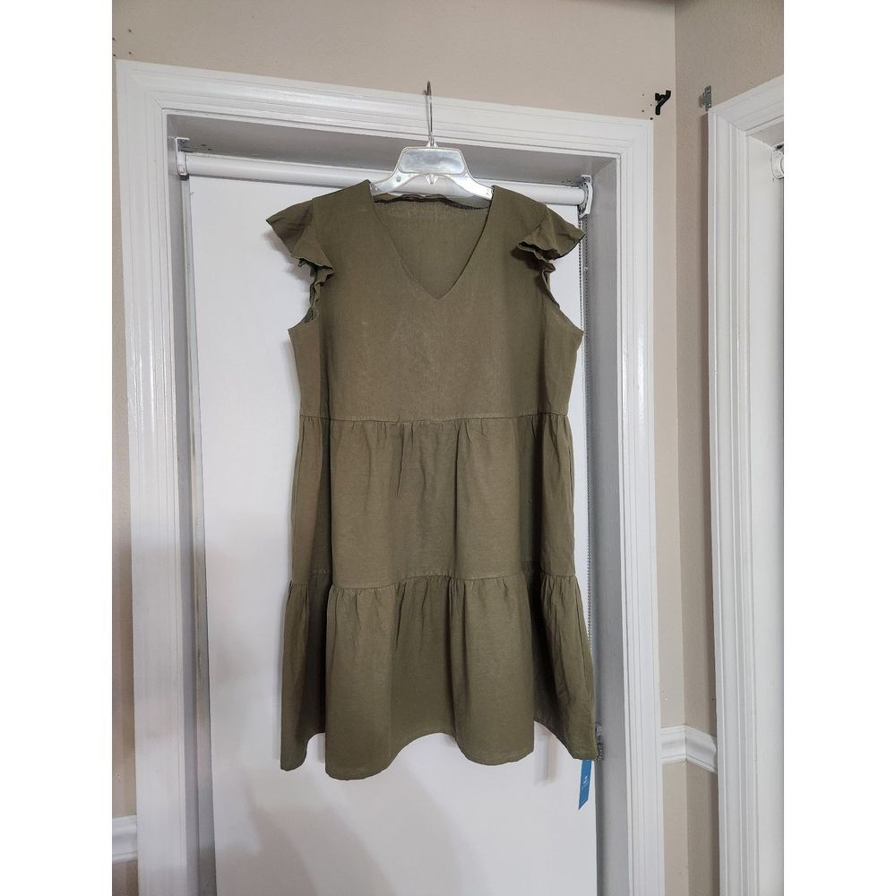 Cupshe Olive‎ Green Tiered Dress
